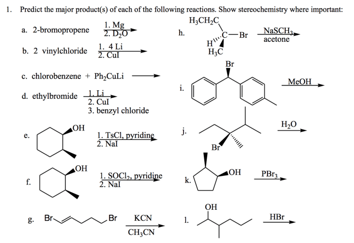 Organic major predict reactions following each nabh4